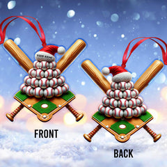 Maxcorners Custom Name Baseball Ornament, Baseball Lover Christmas Gift3 2D Flat LM2111