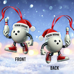 Maxcorners Custom Name Bowling Ornament, Christmas Gift for Bowling Lover15 2D Flat LM2111