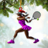 Maxcorners Tennis Woman Home Decor Christmas Ornament, Personalized Ornament 2D Flat LM2211