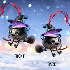 Maxcorners Custom Name Witch Ornament, Christmas Gift Ornament 2D Flat LM2111