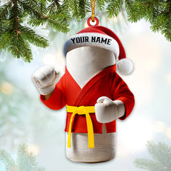 Maxcorners Custom Name Karate Ornament, Karate Christmas Gift 2D Flat LM2211