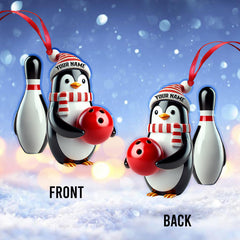 Maxcorners Custom Name Bowling Ornament, Bowling Lover Christmas Gift 2D Flat LM2111
