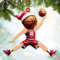 Maxcorners Custom Name Basketball Ornament, Basketball Lover Christmas Gift2 2D Flat LM2111