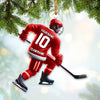 Maxcorners Custom Name and Number Ice Hockey Ornament, Christmas Gift Decoration 2D Flat LM2111