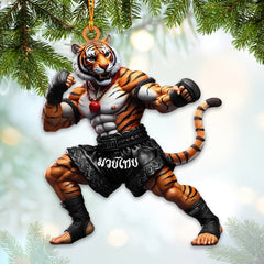 Maxcorners Custom Name Muay Thai Ornament, Muay Thai Santa Christmas Gift 2D Flat LM2211