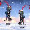 Maxcorners Custom Name Ice Hockey Ornament, Ice Hockey Christmas Giftss 2D Flat LM2211