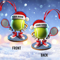 Maxcorners Custom Name Tennis Ornament, Tennis Christmas Gift 2D Flat LM2211