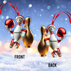 Maxcorners Custom Name Bowling Ornament, Christmas Gift for Bowling Lover 2D Flat LM2111