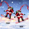 Maxcorners Custom Name Santa Snowboarding Ornament, Santa Christmas Gift Decoration 2D Flat LM2111