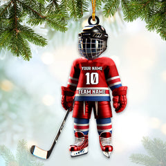 Maxcorners Custom Name Ice Hockey Ornament, Christmas Gift Decoration 2D Flat LM2111