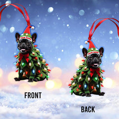 Maxcorners Custom Name French Bulldog Ornament, Dog Christmas Gift Decoration 2D Flat LM2111
