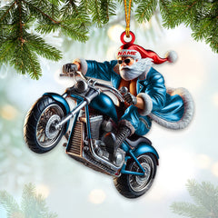 Maxcorners Custom Name Motorbike Santa Ornament, Motorbike Lover Christmas Gift 2D Flat LM2211