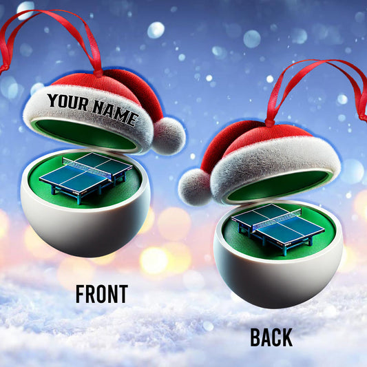 Maxcorners Custom Name Ping Pong Ornament, Table Tennis Lover Christmas Gift 2D Flat LM2111