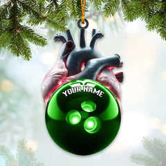 Maxcorners Custom Name Bowling Ornament, Christmas Gift for Bowling Lover35 2D Flat LM2111