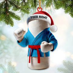 Maxcorners Custom Name Karate Ornament, Karate Christmas Gift 2D Flat LM2211