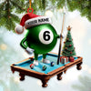 Maxcorners Custom Name Billiard Ornament, Billiard Lover Christmas Gift6 2D Flat LM2211