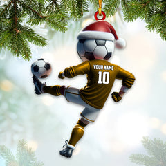 Maxcorners Custom Name Soccer Ornament, Soccer Lover Christmas Gift 2D Flat LM2111