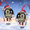Maxcorners Custom Name and Year Billiard Ornament, Billiard Lover Christmas Gift 2D Flat LM2211