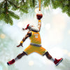 Maxcorners Custom Name and Number Santa Basketball Ornament, Basketball Christmas Gift 2D Flat LM2111