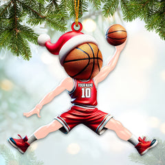 Maxcorners Custom Name Basketball Ornament, Basketball Lover Christmas Gift2 2D Flat LM2111