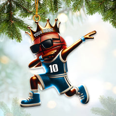 Maxcorners Custom Name and Number Basketball Ornament, Basketball Christmas Gift 2D Flat LM2111