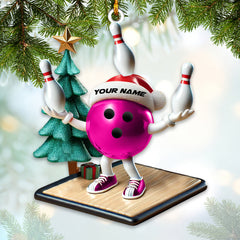 Maxcorners Custom Name Bowling Ornament, Bowling Lover Christmas Gift15 2D Flat LM2111