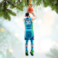 Maxcorners Custom Name and Number Basketball Ornament, Christmas Gift Decoration 2D Flat LM2111