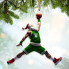 Maxcorners Custom Name and Number Santa Basketball Ornament, Basketball Christmas Gift 2D Flat LM2111