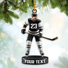 Maxcorners Custom Photo and Name Ice Hockey Ornament, Christmas Gift Decoration 2D Flat LM2111