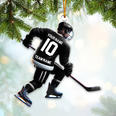 Maxcorners Custom Name and Number Ice Hockey Ornament, Christmas Gift Decoration 2D Flat LM2111