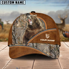 Maxcorners Hunting Premium Brown Pattern ( Multi Animal Option ) Personalized Hats