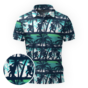 Maxcorners Bigfoot Beach Party Vibes Golf Polo Shirt