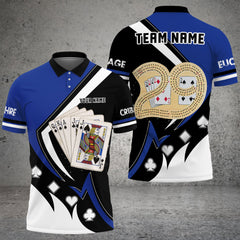 Maxcorners Black, White And Blue Bowling Jersey Customized Name 3D Shirt For Hal