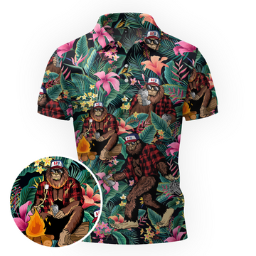 Maxcorners Bigfoot’s Tropical Beer Retreat Golf Polo Shirt
