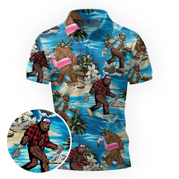 Maxcorners Bigfoot Island Getaway Golf Polo Shirt