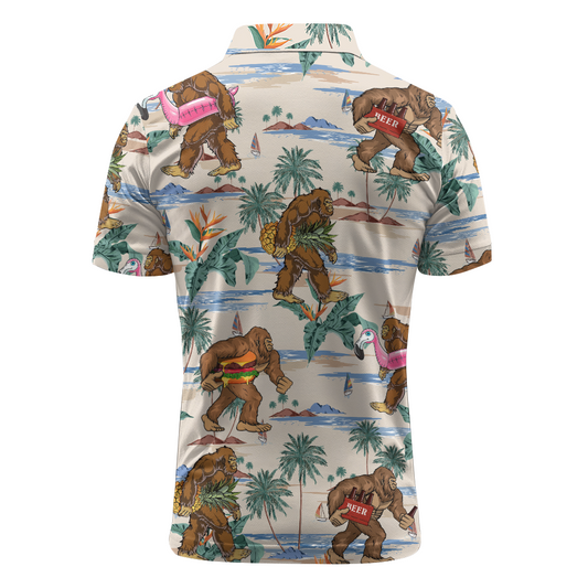 Maxcorners Tropical Sasquatch Summer Vibes Golf Polo Shirt