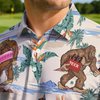 Maxcorners Tropical Sasquatch Summer Vibes Golf Polo Shirt