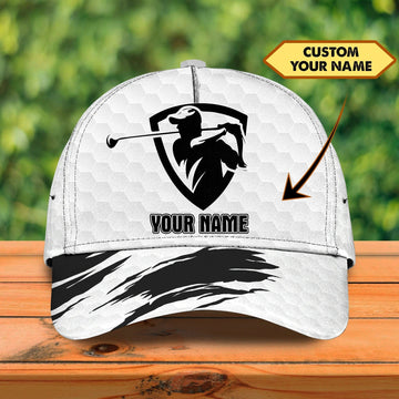 Maxcorners Custom Name 3D Full Print Cap Gifts For A Golf Lover, Golfing Cap Hat For Men, Summer Cap For Golfer LM0402