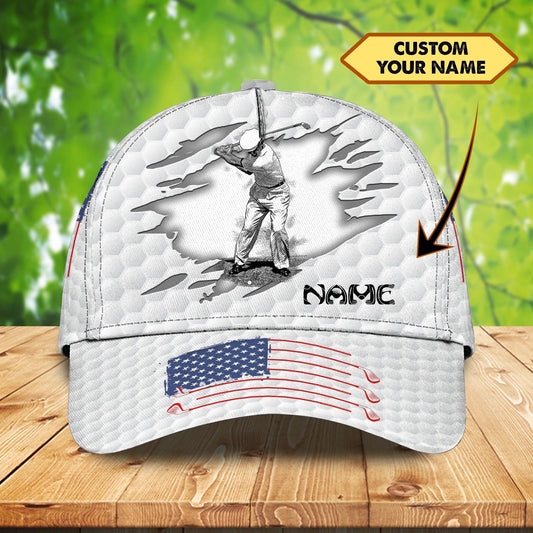 Maxcorners Personalized With Name A 3D Classic Cap For Dad Golfer, Father Day Cap For Dad Golf, Dad Golfer Gift LM0402