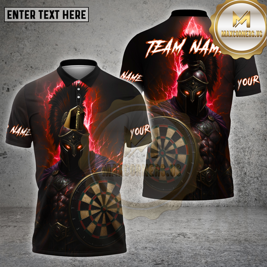 Maxcorners Darts Shirt Spartan Warrior Lightning Multicolor Options Personalized Name, Team Name 3D Shirt (4 Colors)