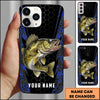 Maxcorners Fishing 3D Realistic Honeycomb Tech Background Personalized Name Phone Case (10 Fish Species)
