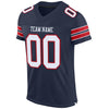 Maxcorners Custom Navy White-Red Mesh Authentic Game Day Football Jersey LM2605