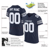 Maxcorners Custom Navy White-Light Gray Mesh Authentic Football Jersey LM2605