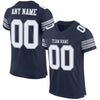 Maxcorners Custom Navy White-Light Gray Mesh Authentic Football Jersey LM2605