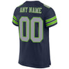 Maxcorners Custom Navy Light Gray-Neon Green Mesh Authentic Football Jersey LM2605
