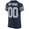 Maxcorners Custom Navy Gray-White Mesh Authentic Football Jersey LM2605