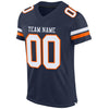 Maxcorners Custom Navy White-Orange Mesh Authentic Football Jersey LM2605