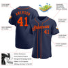 Maxcorners Custom Navy Orange Authentic Baseball Jersey LM2605