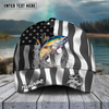 Maxcorners Fishing Hat Walleye Splash American Flag Personalized Name Cap (11 Breeds)