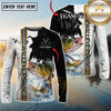 Maxcorners Chinook Fishing Split Grunge Splash Design Personalized Name, Team Name Long Sleeve Shirt (12 Fish Species)